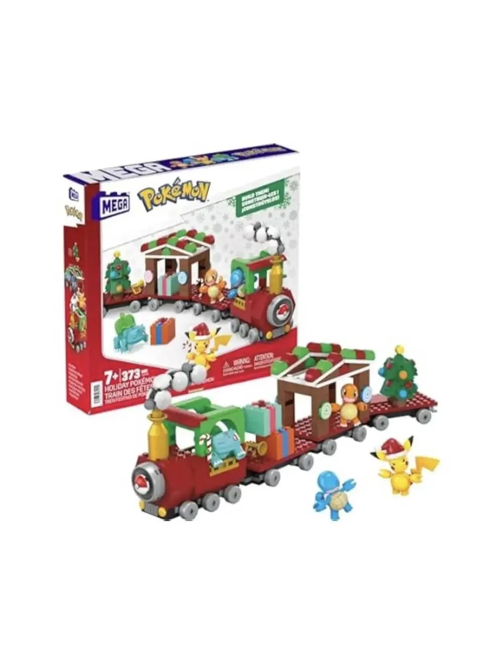 Pokemon MEGA Holiday Train Building Set Pikachu Charmander Bulbasaur Squirtle